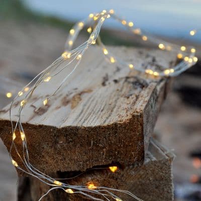 80 Warm White Waterfall LED Battery Fairy Lights