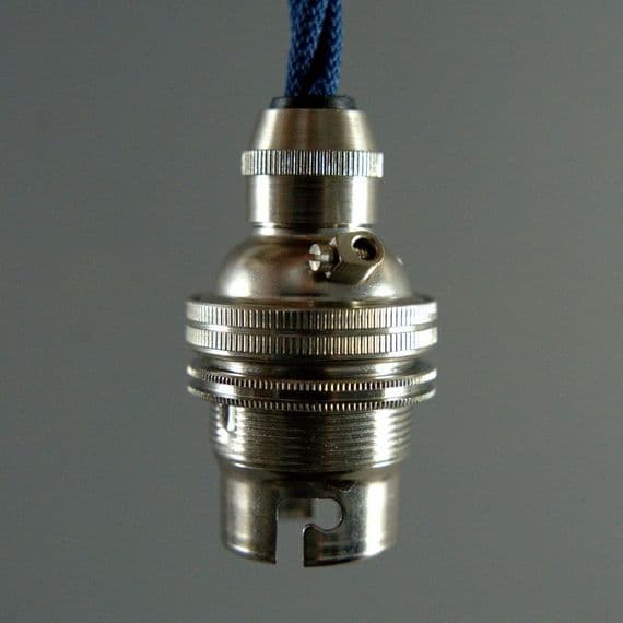 B22 Vintage Bayonet socket  - Nickel (with Shade Holder)