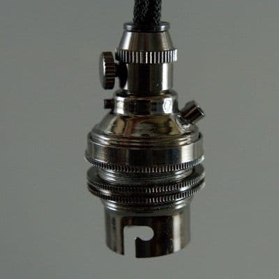 B22 Vintage Bayonet socket - Polished Graphite (with shade holder)