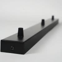 Black 600mm Steel Ceiling Rose Bar  - 3 Cable Outlet