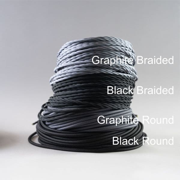 Fabric Lighting cable Braided in Black
