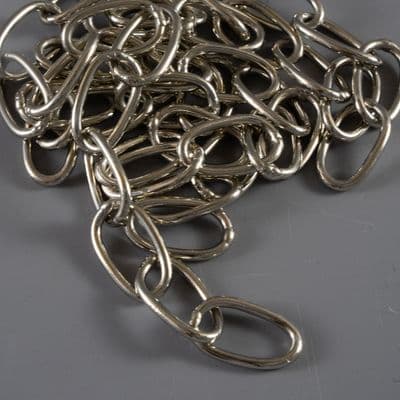 Brass Oval Lighting Chain Large - Nickel finish