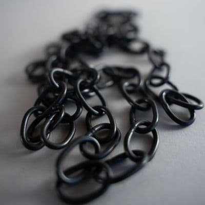 Brass Oval Lighting Chain Medium - Gun Metal finish