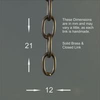 Brass Oval Lighting Chain Medium - Old English finish