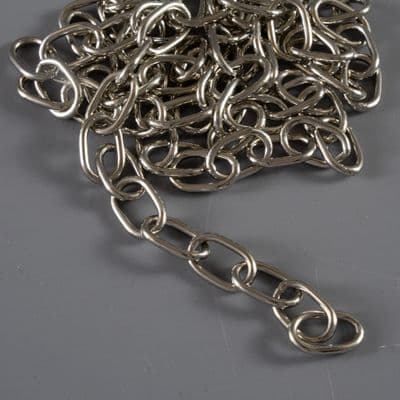 Brass Oval Lighting Chain Small - Nickel finish