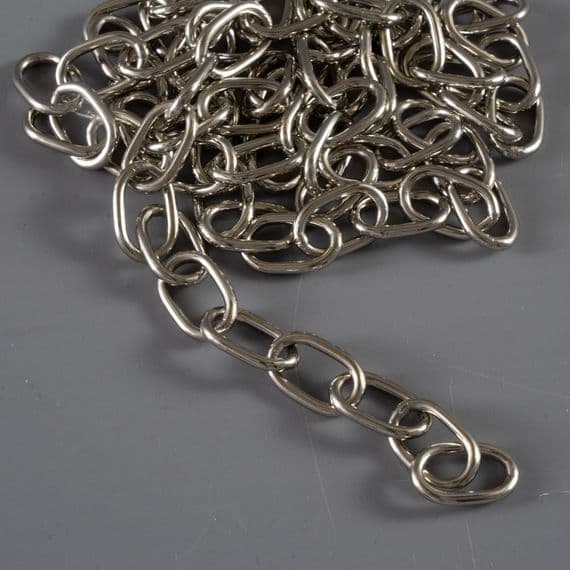 Brass Oval Lighting Chain Small Nickel finish
