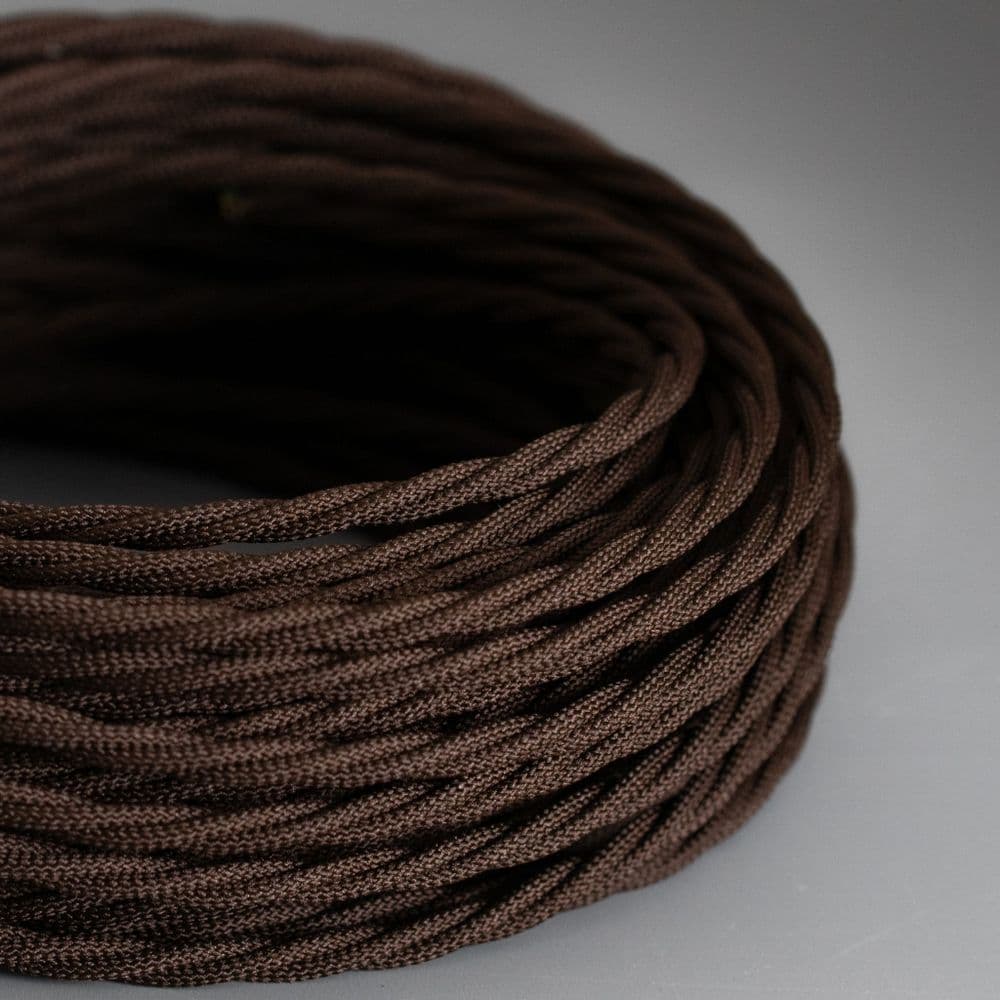 Fabric Lighting Cable in Braided Brown
