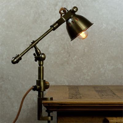 Carpenters Clamp Lamp - Antique Brass