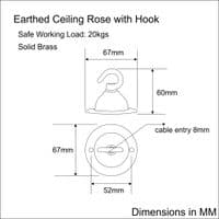 Chrome Ceiling  Rose with Hook