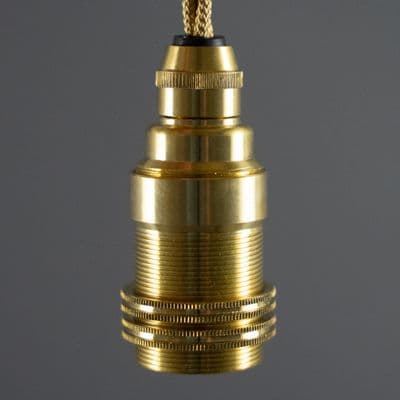 E14 Socket - Natural Brass (With Shade Holder)