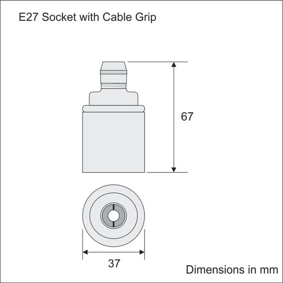 E27 Edison Screw Socket - Gun Metal