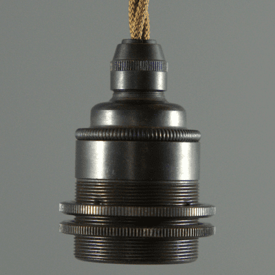 E27 Edison Screw Socket - Gun Metal (with shade holder)