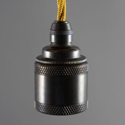 E27 Edison Socket Half Knurl - Gun Metal