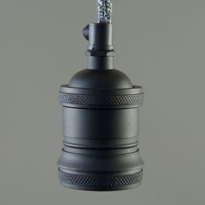 E27 Light Socket Matt Black