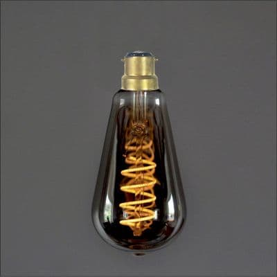 Edison Medium LED B22 Spiral Smoke