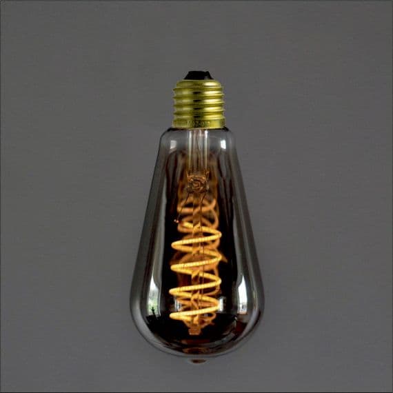 Edison Medium LED E27 Spiral Smoke