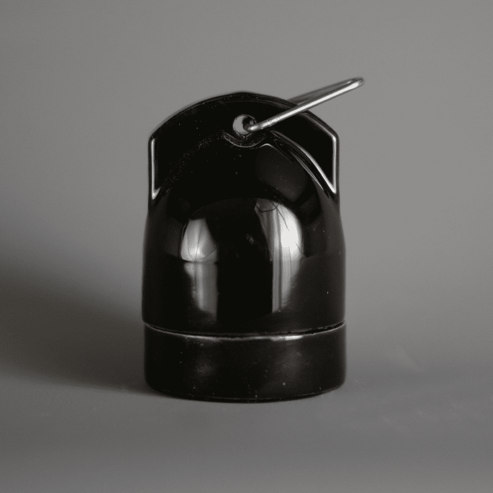 Festoon Porcelain E27 Light Socket - Black