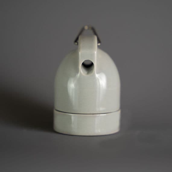 Festoon Porcelain E27 Light Socket - Pebble Grey