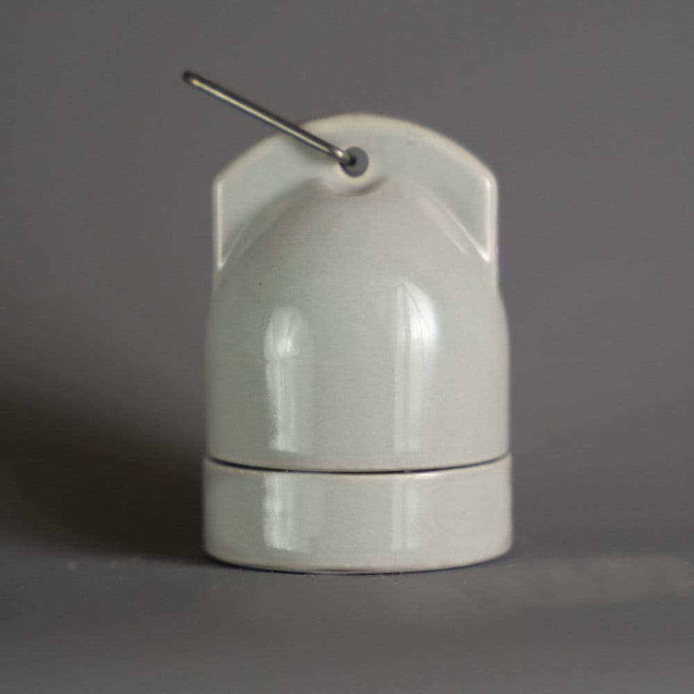 Festoon Porcelain E27 Light Socket - Pebble Grey