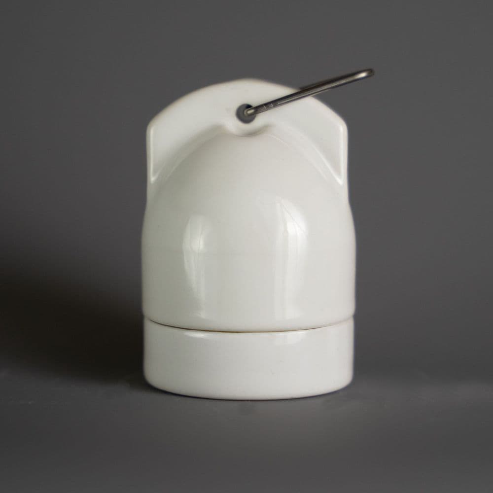 Festoon Porcelain E27 Light Socket - White