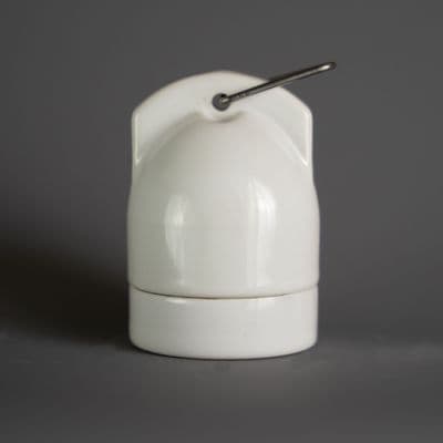 Festoon Porcelain E27 Light Socket - White