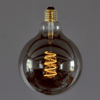 Globe Large LED E27 Spiral Smoke