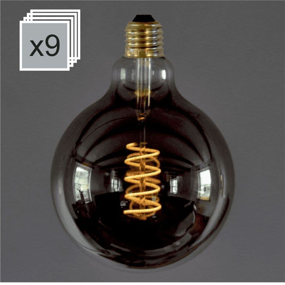 509 Bulb Globe Large LED E27 Spiral Smoke Bulk Discount