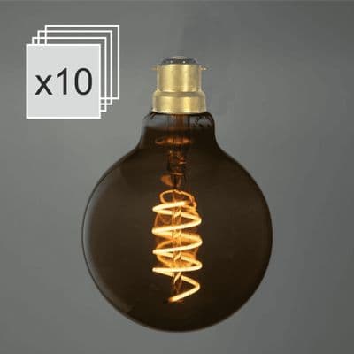 Globe Medium LED B22 Spiral Smoke Bulk Discount