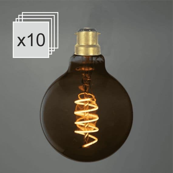 Globe Medium LED B22 Spiral Smoke Bulk Discount