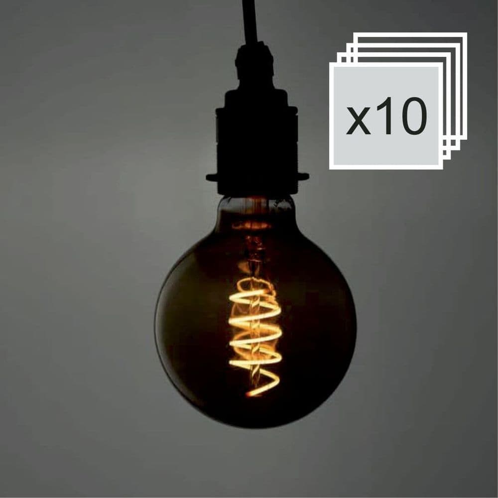 Globe Medium LED E27 Spiral Smoke Bulk Discount