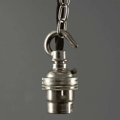 Hooked B22 Socket - Nickel