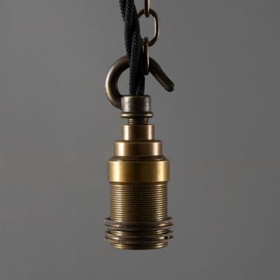 Hooked E14 Socket (with shade rings) - Old English