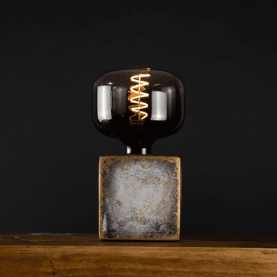Hunish Dubh - Cement Bare Bulb Table Lamp