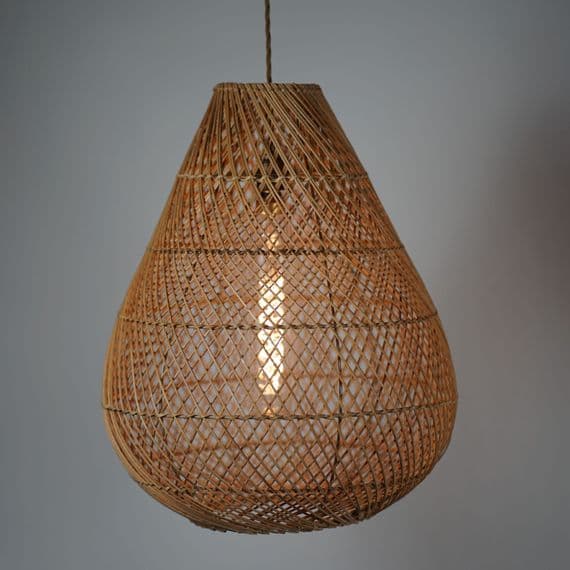 Maud - natural rattan ceiling light pendant, 45cm Diameter, Height 65cm