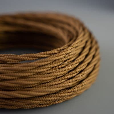 PECAN Braided Fabric Lighting Cable SATIN SHEEN