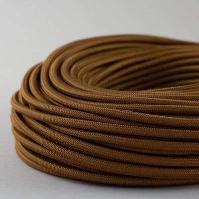 PECAN Round Fabric Lighting Cable SATIN SHEEN
