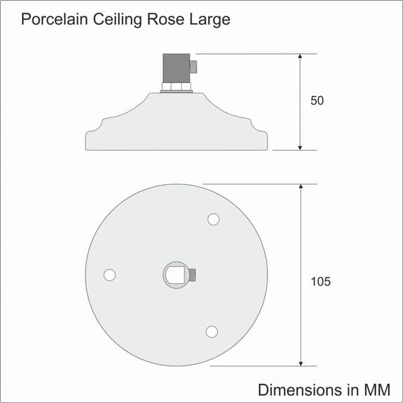 Porcelain Ceiling Rose Large Black