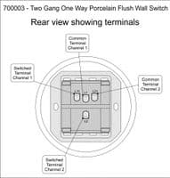 Porcelain Wall  Light Switch  2 Gang - 1 Way