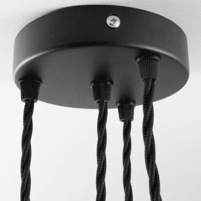 Simple Black Steel 4 Cable Ceiling Rose