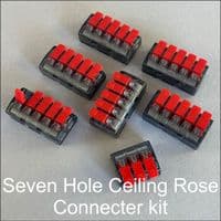 Simple Black Steel 7 Cable Ceiling Rose - 300mm - XX Large