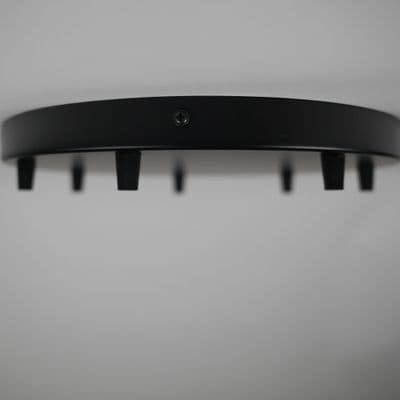 Simple Black Steel 7 Cable Ceiling Rose - 300mm - XX Large
