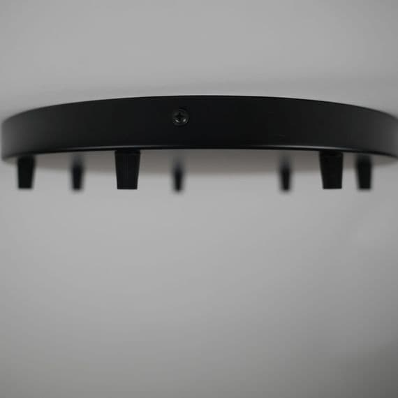 Simple Black Steel 7 Cable Ceiling Rose - 300mm - XX Large