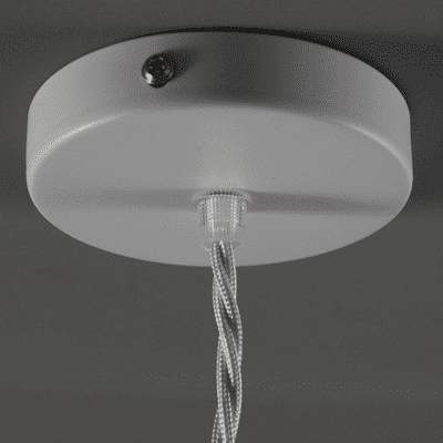 Simple White Steel Single Cable Ceiling Rose - Medium