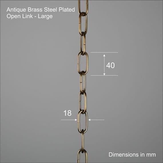 Steel Plated Lighting Chain Large - Brass Finish