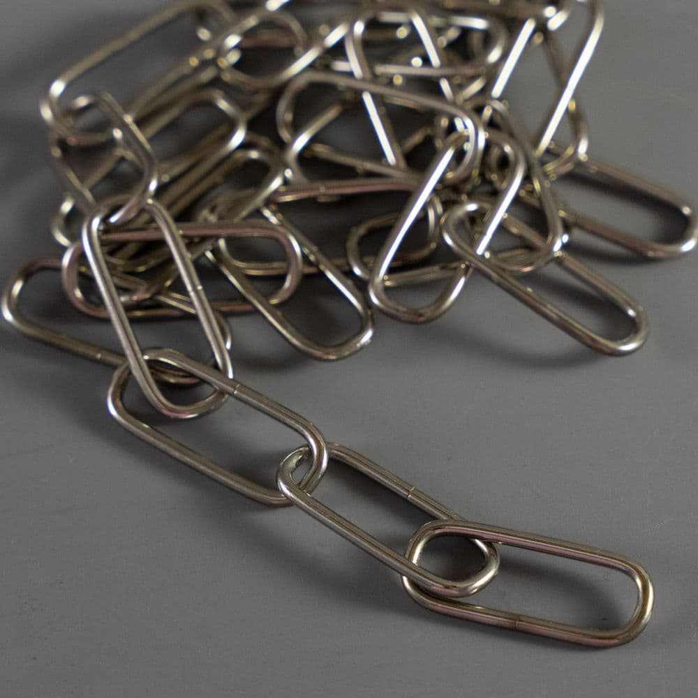 Steel Plated Lighting Chain Small - Nickel finish