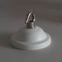 White Metal Ceiling Rose with Nickel Plated Hook