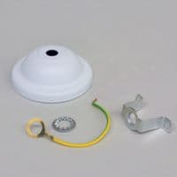 White Metal Ceiling Rose with Nickel Plated Hook