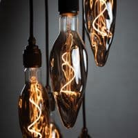 XL Five Bare Bulb Fambeau Titanium Cluster  Ceiling Pendant