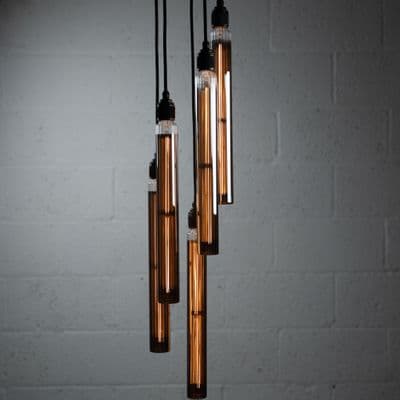 XL Five Bare Bulb Glomach Large Cluster Ceiling Pendant