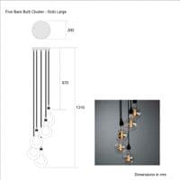 XL Five Bare Bulb Gobi Large - Sand - Cluster Ceiling Pendant